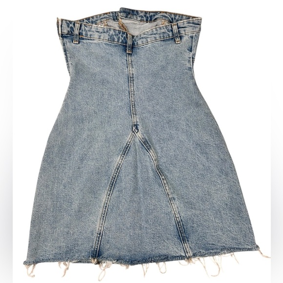 Zara strapless denim mini dress, XS, blue jean Cowgirl Festival Western Summer - Picture 7 of 8